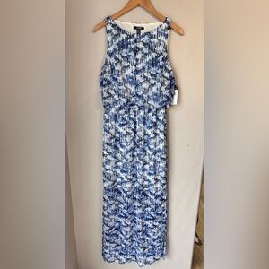 Women’s CHAPS Maxi Dress Blue White Size 8 New with Tags
